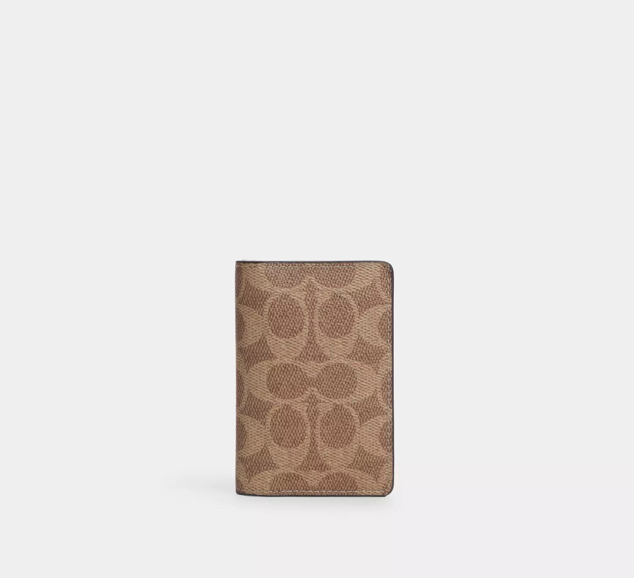 [INCOMING ETA 30 DAYS] COACH Men Id Card Holder In Signature Canvas in Tan & Black (CW367)