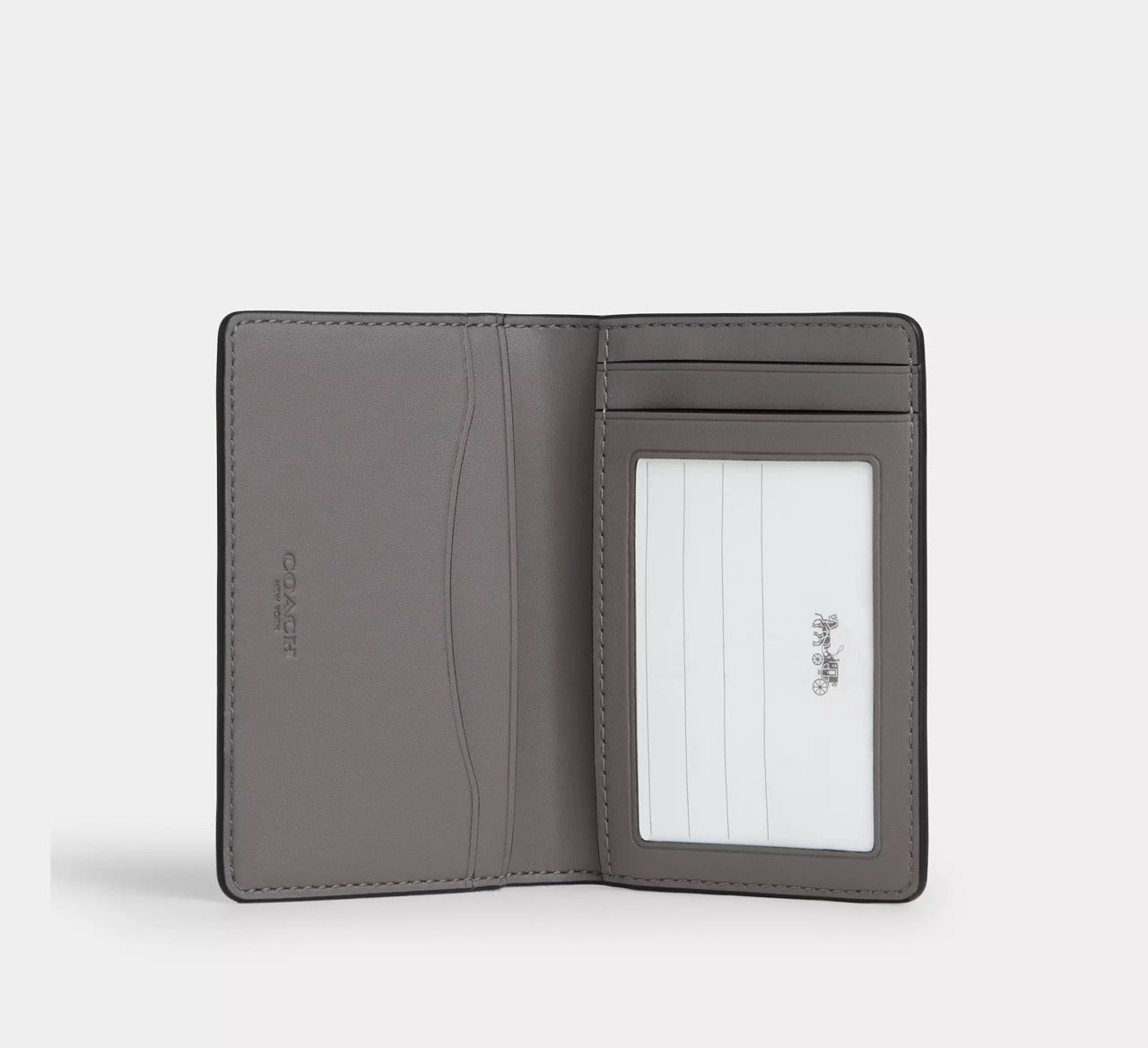 [INCOMING ETA 30 DAYS] COACH Men Id Card Wallet In Signature Canvas With Patches in Grey Multi (CCF99)