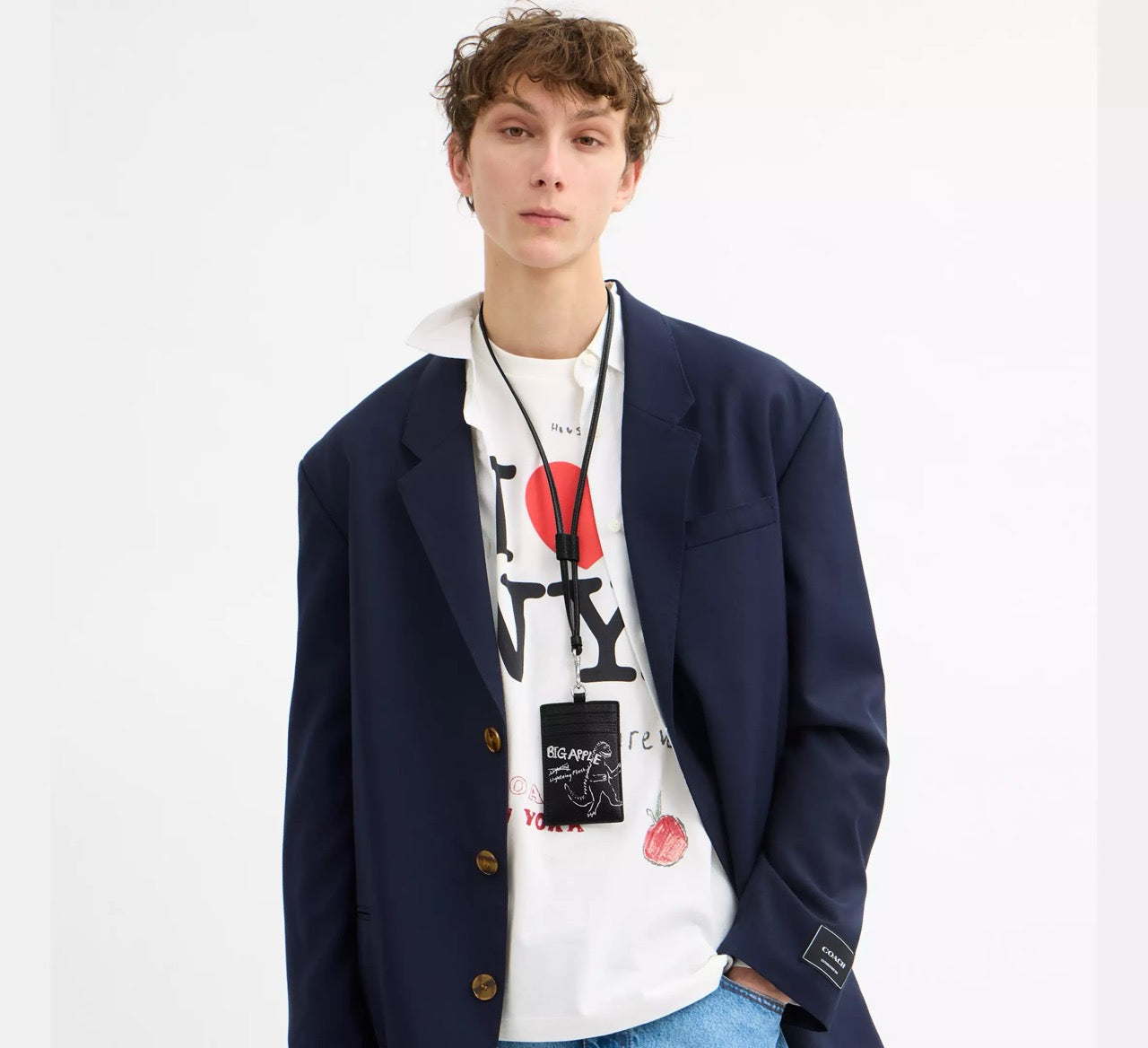 [READY STOCK MY] COACH Men Id Lanyard With Sketch Print in Black Multi (CAO25)