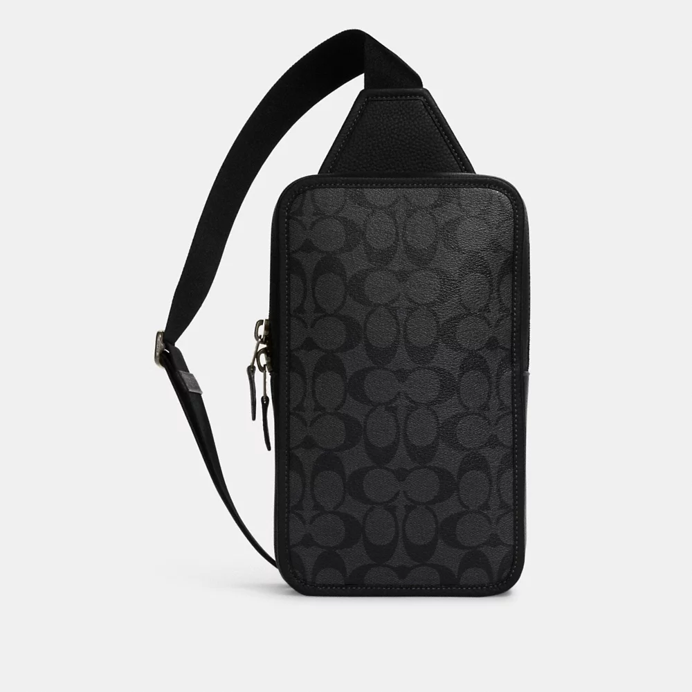 [INCOMING ETA END NOV 2024] COACH Men Sullivan Pack In Signature Canvas In Charcoal Black (C9867)