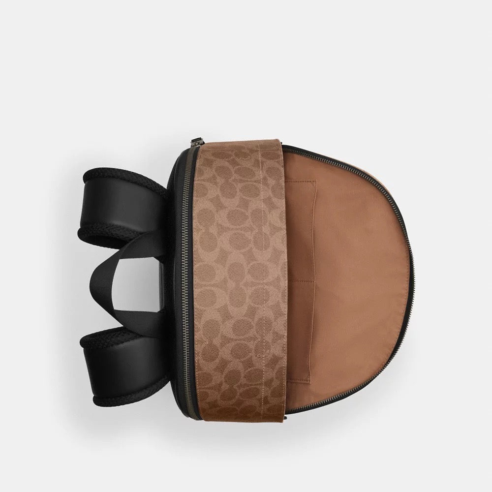 [INCOMING ETA 30 DAYS] COACH Men West Backpack In Blocked Signature Canvas in Sand/Tan (CAB59)