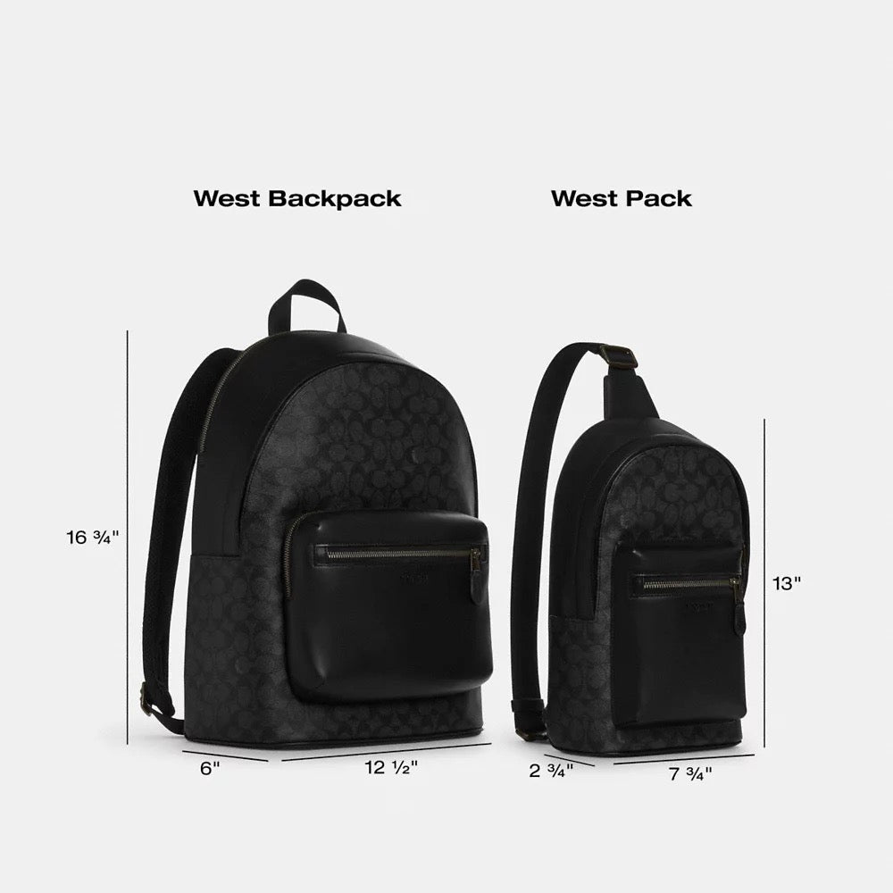 [INCOMING ETA 30 DAYS] COACH Men West Backpack In Blocked Signature Canvas in Sand/Tan (CAB59)