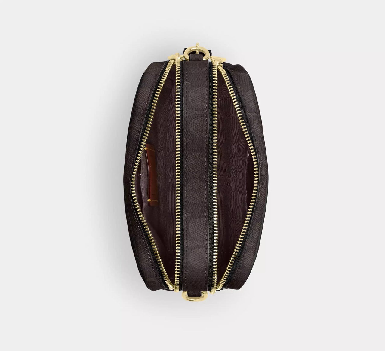 [INCOMING ETA 30 DAYS] COACH Mini Carey Crossbody Bag In Signature Canvas in Walnut/Black (CEK69)