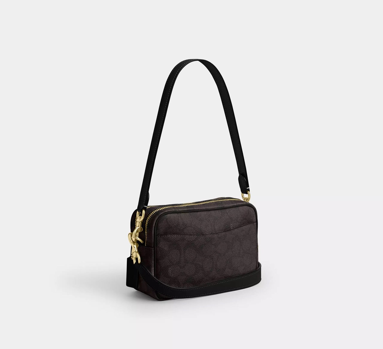 [INCOMING ETA 30 DAYS] COACH Mini Carey Crossbody Bag In Signature Canvas in Walnut/Black (CEK69)