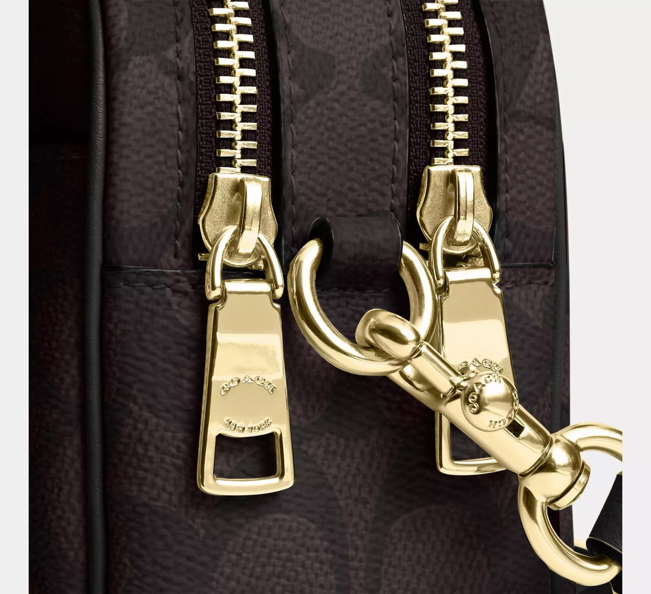 [INCOMING ETA 30 DAYS] COACH Mini Carey Crossbody Bag In Signature Canvas in Walnut/Black (CEK69)