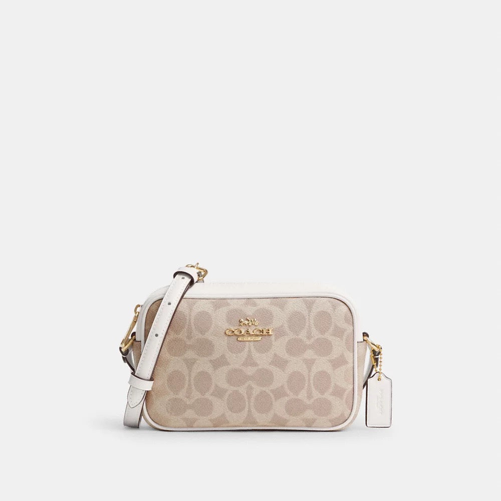 [INCOMING ETA 30 DAYS] COACH Mini Jamie Camera Bag In Signature Canvas in Sand/Chalk (CY752)