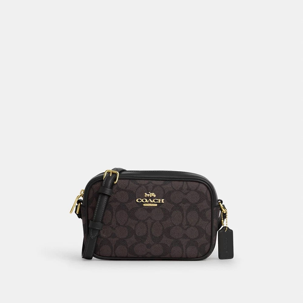 [INCOMING ETA 30 DAYS] COACH Mini Jamie Camera Bag In Signature Canvas in Walnut/Black (CY752)