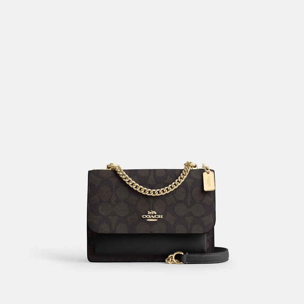 COACH Mini Klare Crossbody Bag In Signature Canvas Walnut Black (CW206)