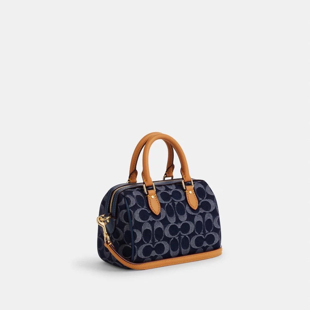 [READY STOCK MY] COACH Mini Rowan Crossbody Bag In Signature Denim in Denim/Natural (CY742)