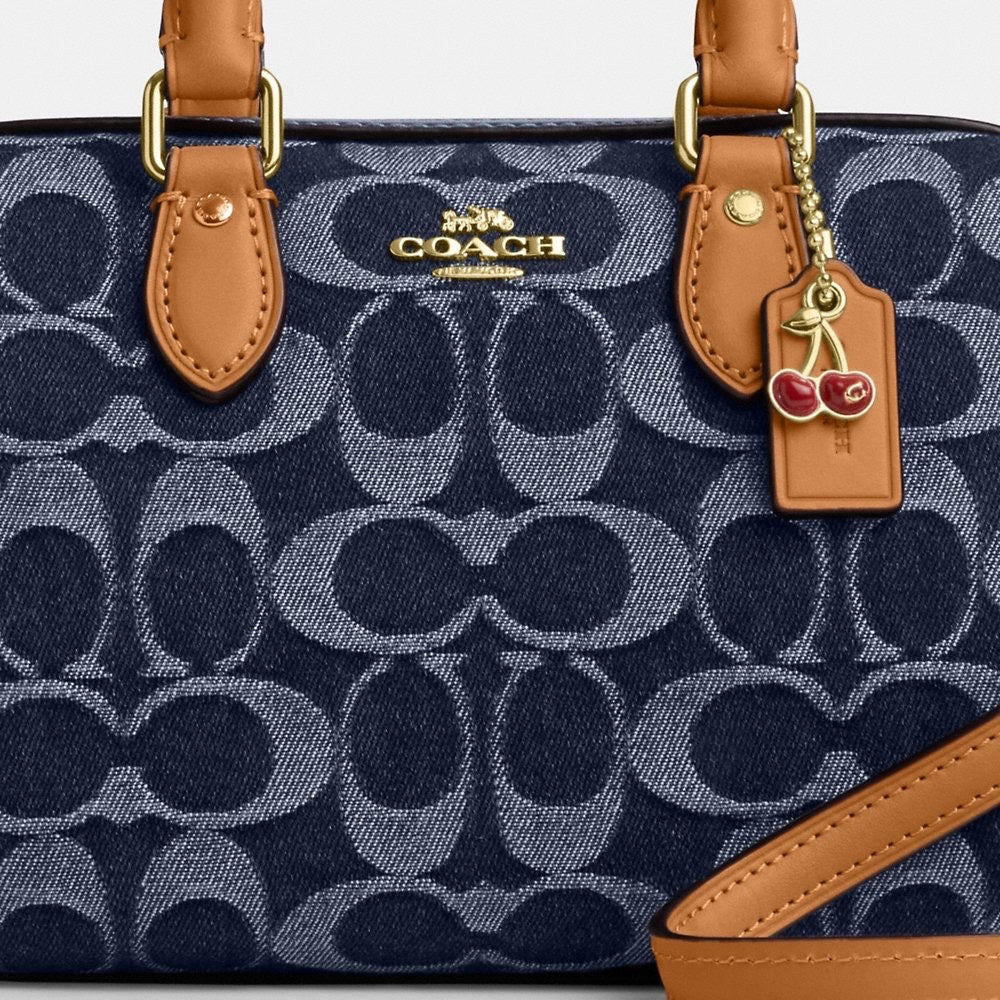 [READY STOCK MY] COACH Mini Rowan Crossbody Bag In Signature Denim in Denim/Natural (CY742)