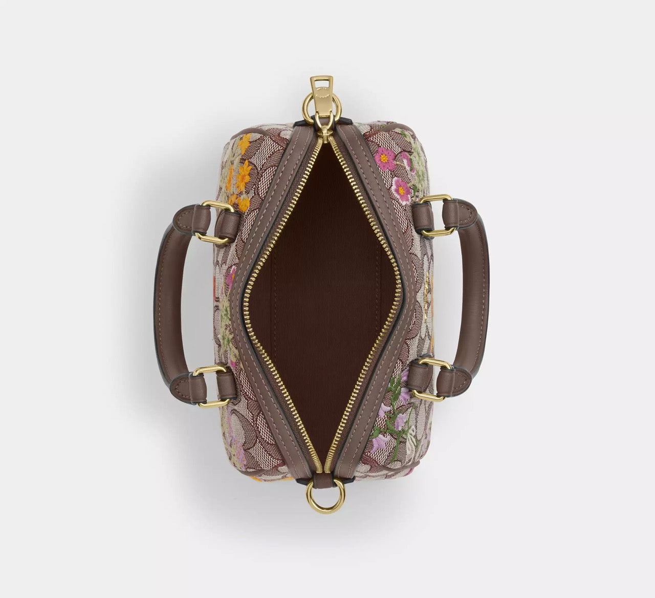 [READY STOCK MY] COACH Mini Rowan Crossbody Bag In Signature Jacquard With Floral Embroidery in Oak Multi (CDY31)