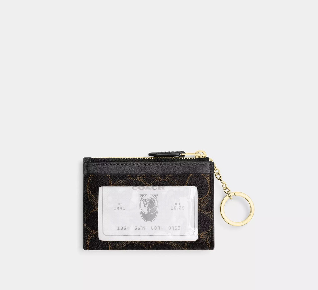 [INCOMING ETA 30 DAYS] COACH Mini Skinny Id Case In Loved Signature Canvas in Gold Brown (CEI20)