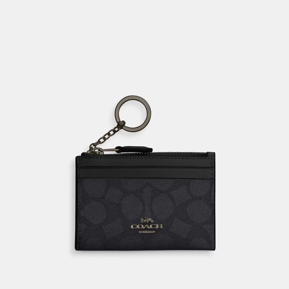 [INCOMING ETA 30 DAYS] COACH Mini Skinny Id Case In Signature Canvas in Charcoal/Black (CW870)