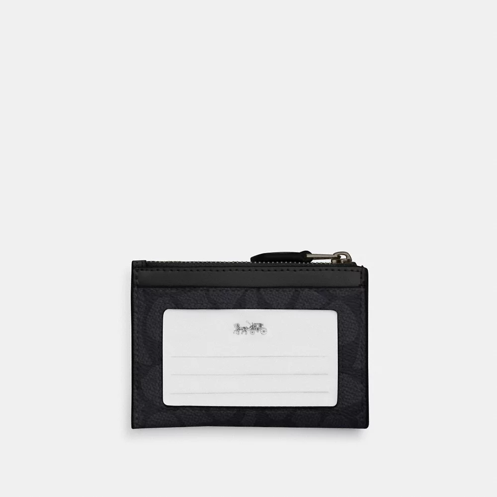 [INCOMING ETA 30 DAYS] COACH Mini Skinny Id Case In Signature Canvas in Charcoal/Black (CW870)