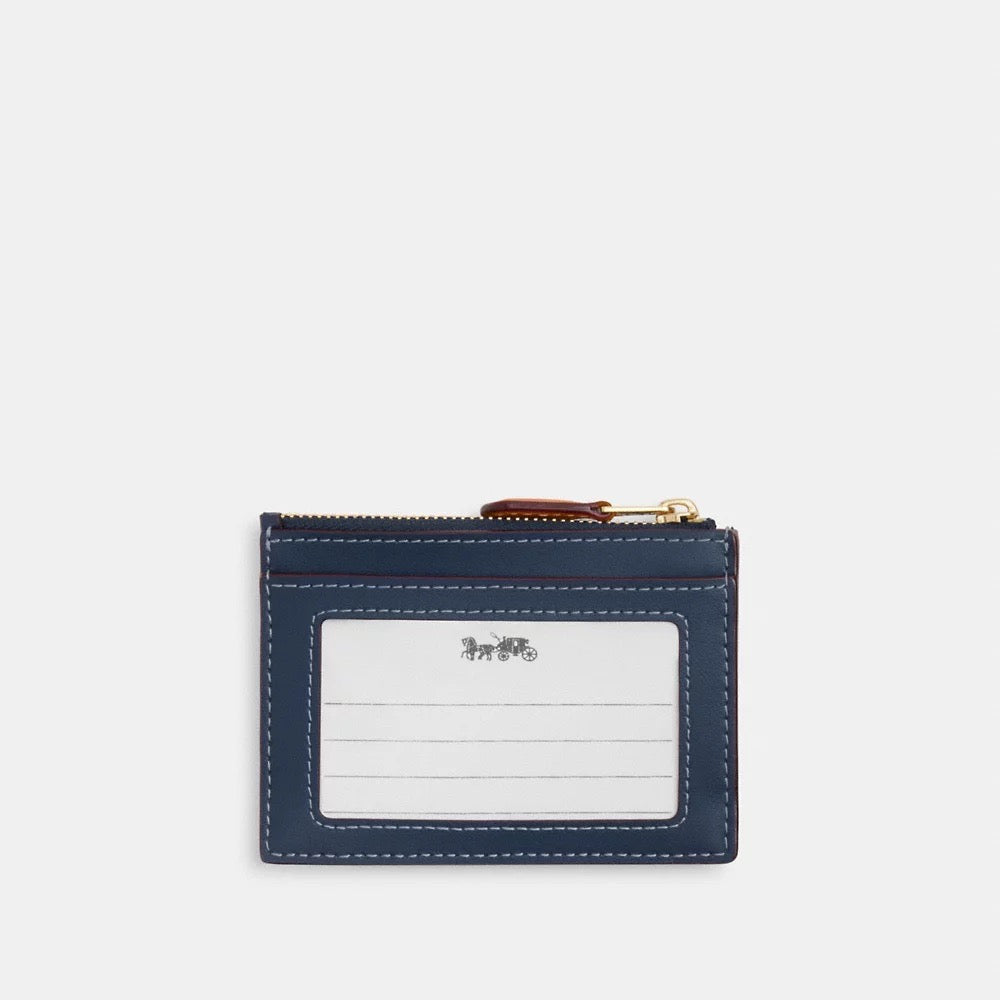 [INCOMING ETA 30 DAYS] COACH Mini Skinny Id Case In Signature Denim in Denim/Natural (CZ464)