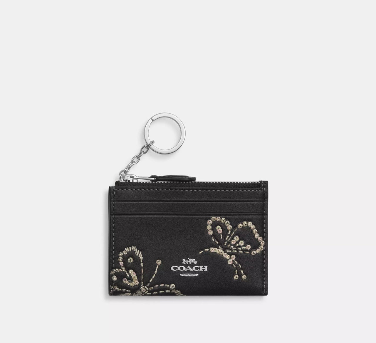 [READY STOCK MY] COACH Mini Skinny Id Case With Butterfly Print in Black (SHW)(CCM78)