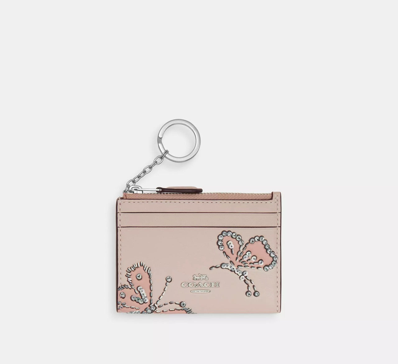 [INCOMING ETA 30 DAYS] COACH Mini Skinny Id Case With Butterfly Print in Pink (SVPY1)(CCM78)