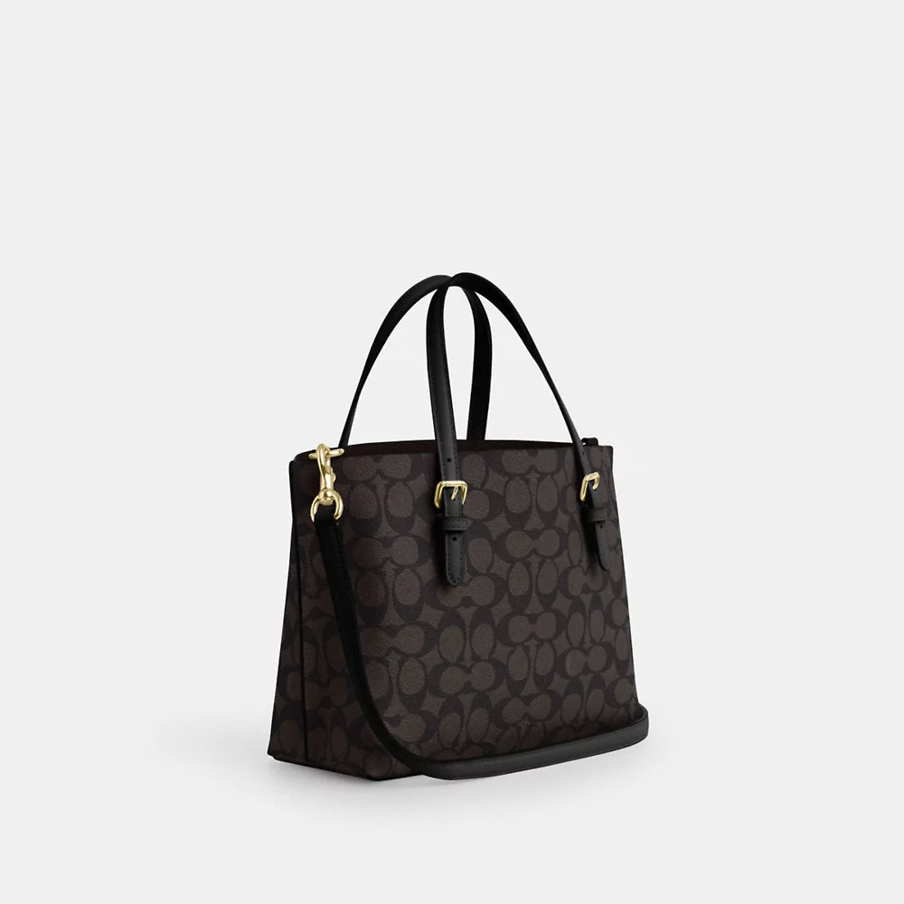 [INCOMING ETA 30 DAYS] COACH Mollie Tote Bag 25 In Signature Canvas In Walnut/Black (CV965)