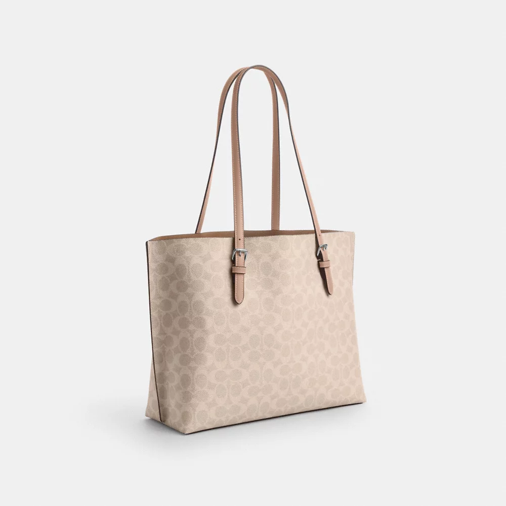 [INCOMING ETA 30 DAYS] COACH Mollie Tote Bag In Signature Canvas In Sand Taupe (CV967)