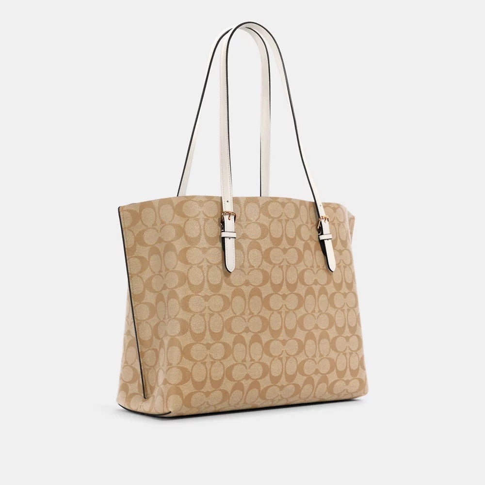 [INCOMING ETA AFTER RAYA] COACH Mollie Tote Bag In Signature Canvas in Light Khaki Chalk (1665)