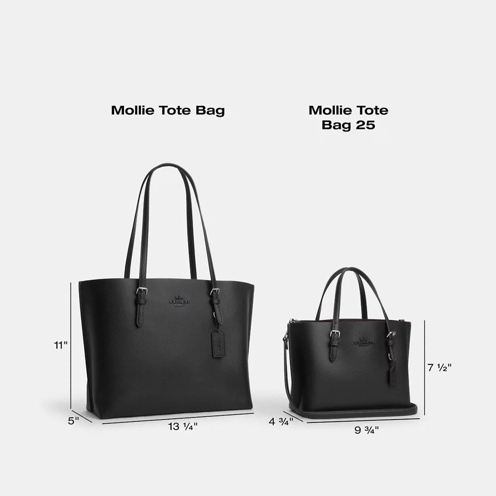 [INCOMING ETA 30 DAYS] COACH Mollie Tote Bag In Signature Canvas in Walnut/Black (CV967)