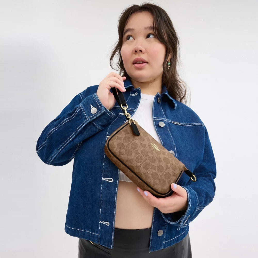 [INCOMING ETA 30 DAYS] COACH Nolita 19 In Signature Canvas in Tan/Black (CW426)
