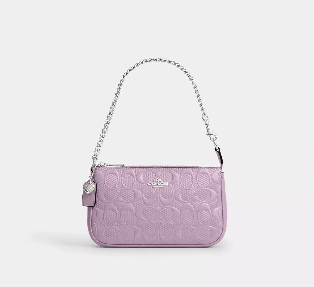 [SPECIAL DEAL][INCOMING ETA 30 DAYS] COACH Nolita 19 In Signature Leather With Heart Charm in Light Violet (SHW)(CCZ27)