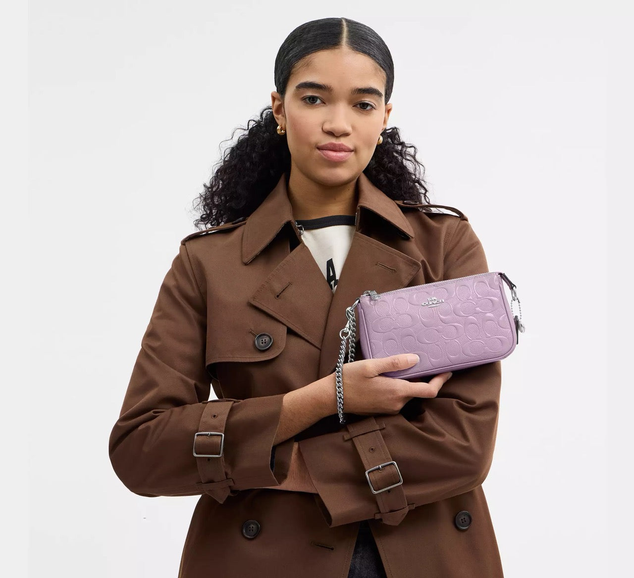 [SPECIAL DEAL][READY STOCK MY] COACH Nolita 19 In Signature Leather With Heart Charm in Light Violet (SHW)(CCZ27)