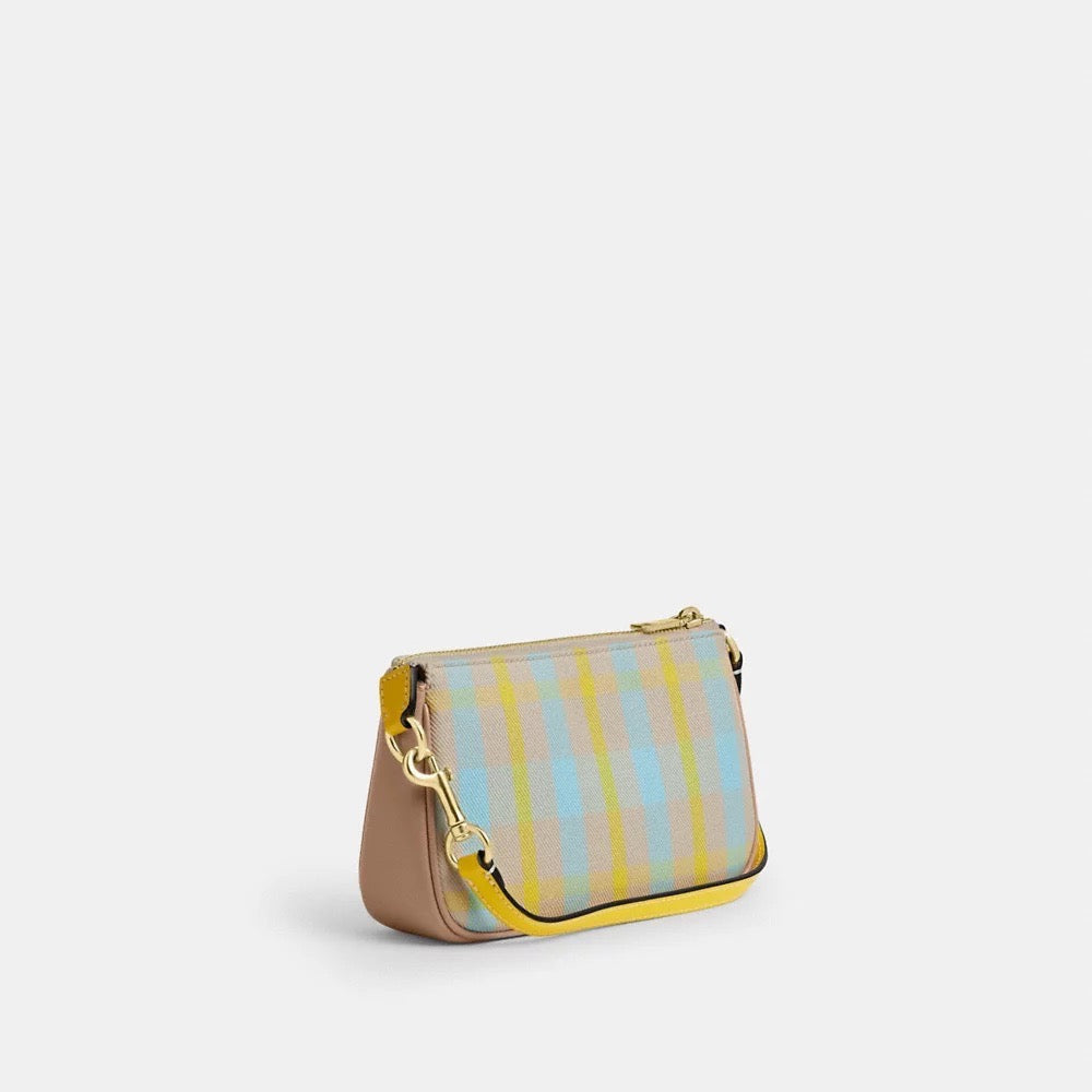 [READY STOCK MY] COACH Nolita 19 With Plaid Print in Bright Maize Multi (CBK65)