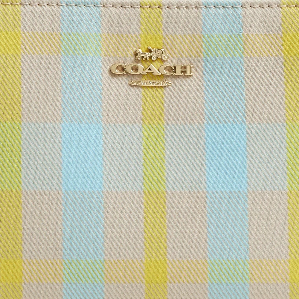 [READY STOCK MY] COACH Nolita 19 With Plaid Print in Bright Maize Multi (CBK65)