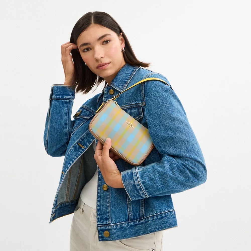 [INCOMING ETA 30 DAYS] COACH Nolita 19 With Plaid Print in Bright Maize Multi (CBK65)