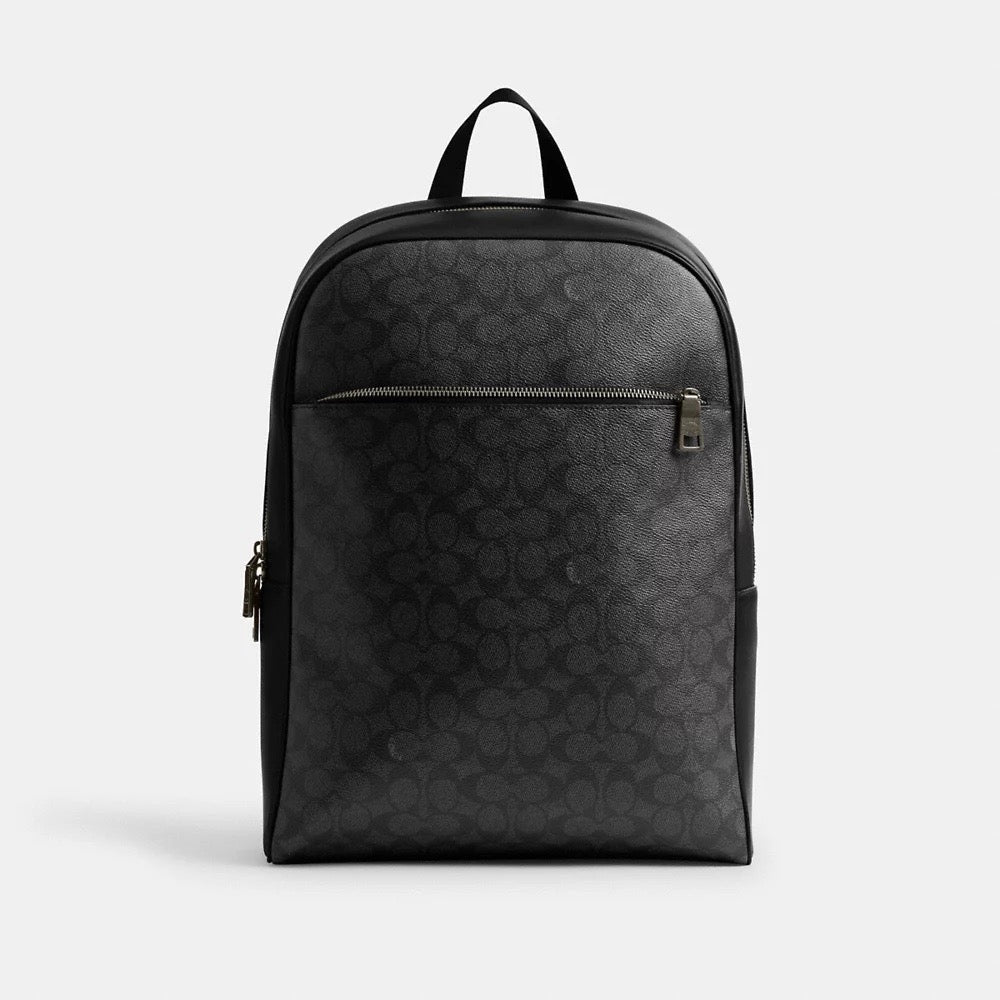 [READY STOCK MY] COACH Men Owen Backpack In Signature Canvas in Charcoal/Black (CAJ90)