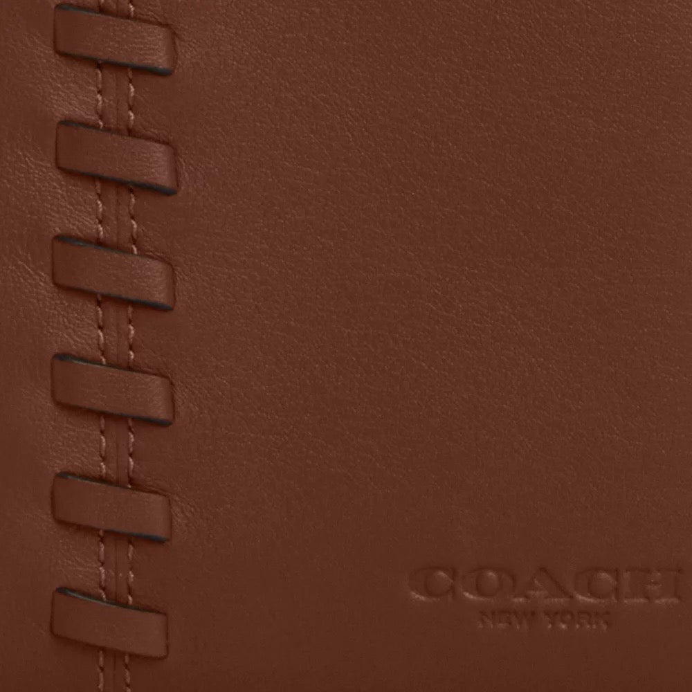 [READY STOCK MY] COACH Men Passport Card Case With Whipstitch in Saddle (CBE02)