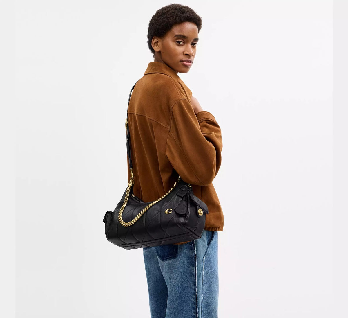 [WEB EXCLUSIVE][INCOMING ETA 30 DAYS] COACH Pocket Juliet Bag 30 With Quilting in Black (CDZ71)