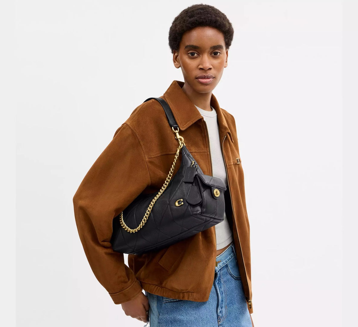 [WEB EXCLUSIVE][INCOMING ETA 30 DAYS] COACH Pocket Juliet Bag 30 With Quilting in Black (CDZ71)