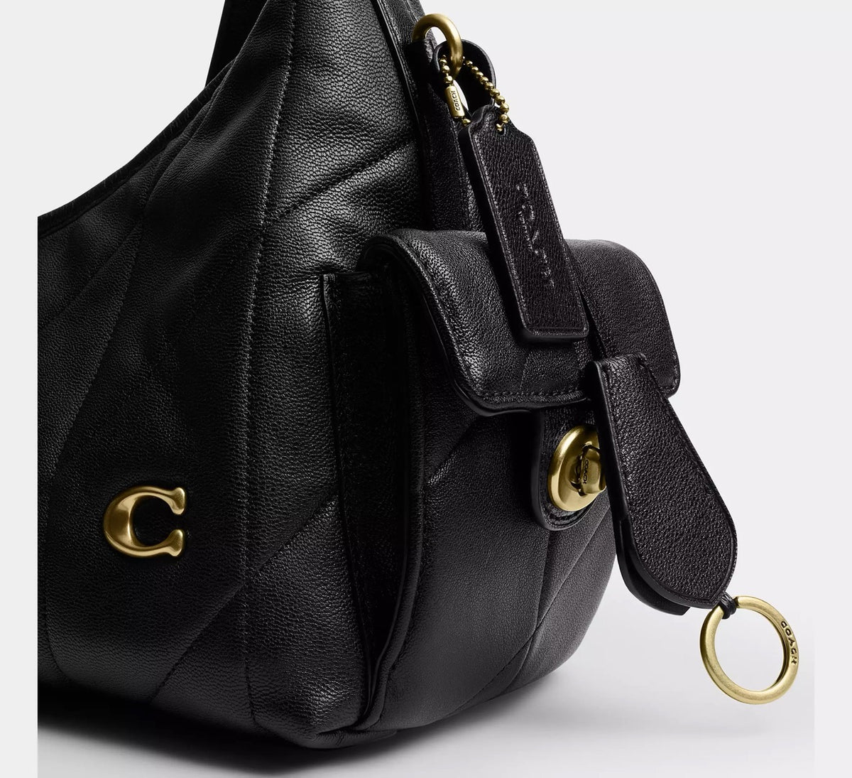 [WEB EXCLUSIVE][INCOMING ETA 30 DAYS] COACH Pocket Juliet Bag 30 With Quilting in Black (CDZ71)