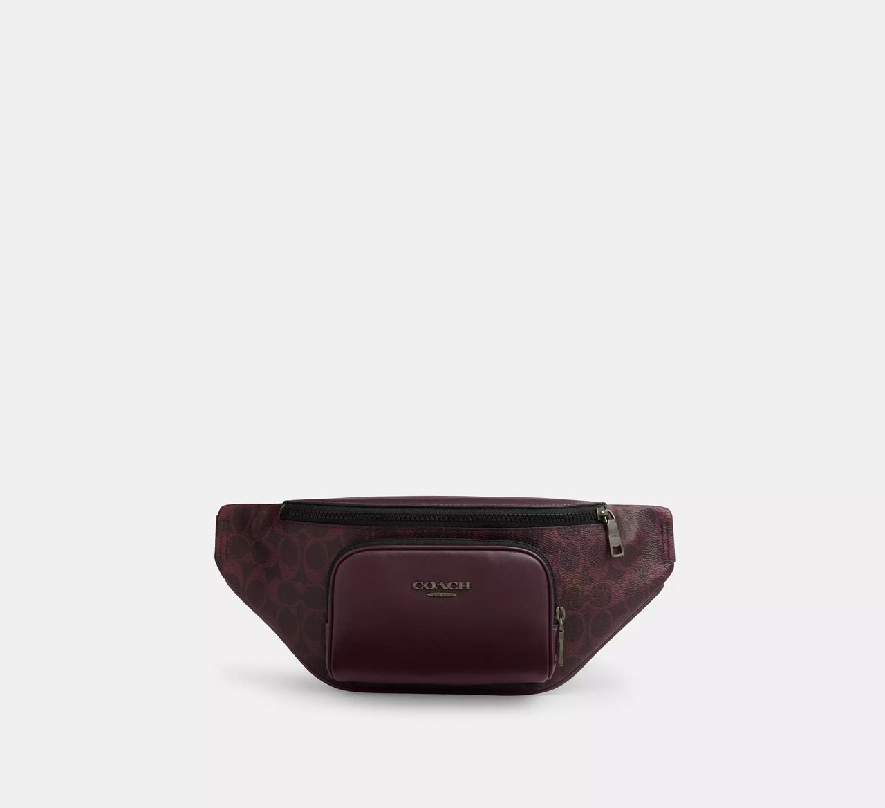 [INCOMING ETA 30 DAYS] COACH Men Racer Small Belt Bag In Signature Canvas in Black Currant (CCE74)