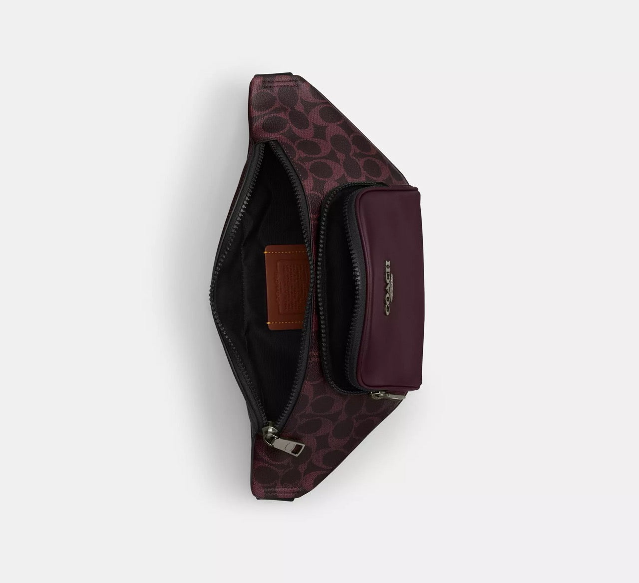 [INCOMING ETA 30 DAYS] COACH Men Racer Small Belt Bag In Signature Canvas in Black Currant (CCE74)