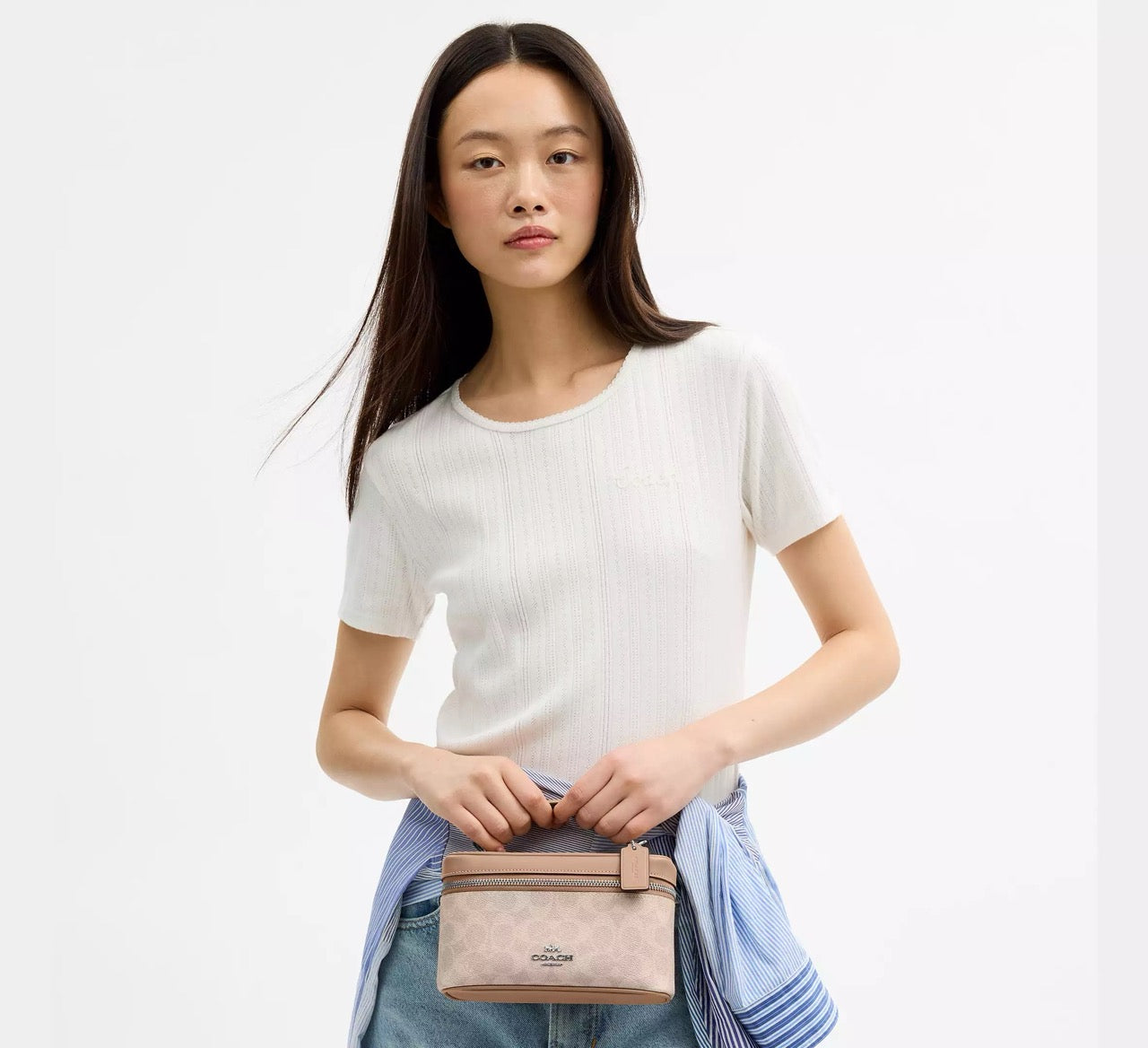 [INCOMING ETA 30 DAYS] COACH Rainer Crossbody Bag 18 In Signature Canvas in Sand/Taupe (CEO23)
