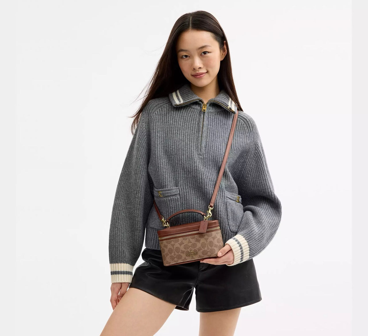 [INCOMING ETA 30 DAYS] COACH Rainer Crossbody Bag 18 In Signature Canvas in Tan/Brown (CEO23)