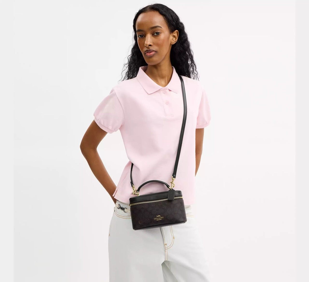 [INCOMING ETA 30 DAYS] COACH Rainer Crossbody Bag 18 In Signature Canvas in Walnut/Black (CEO23)