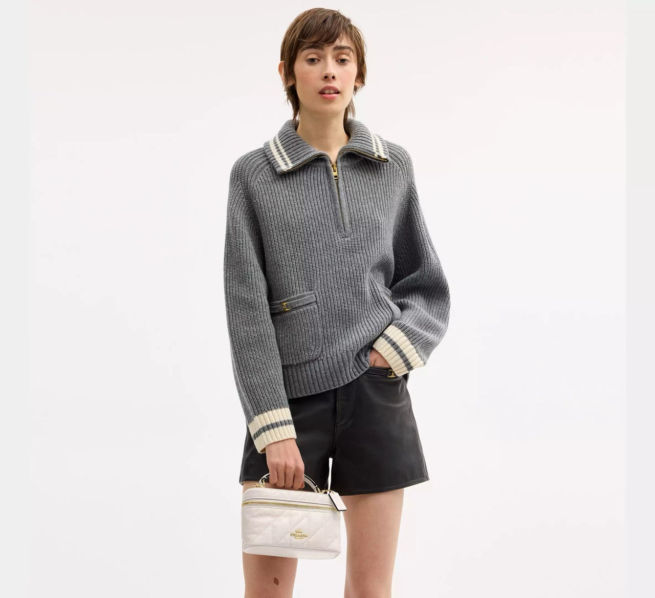 [INCOMING ETA 30 DAYS] COACH Rainer Crossbody Bag 18 With Quilting in Chalk (CEO22)