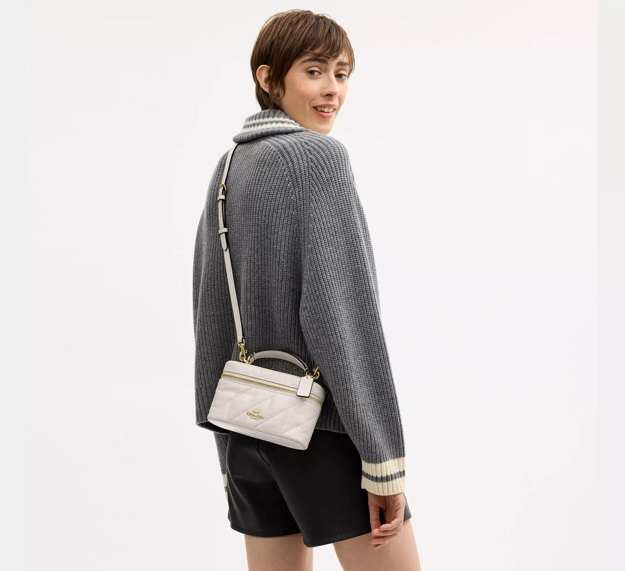 [INCOMING ETA 30 DAYS] COACH Rainer Crossbody Bag 18 With Quilting in Chalk (CEO22)
