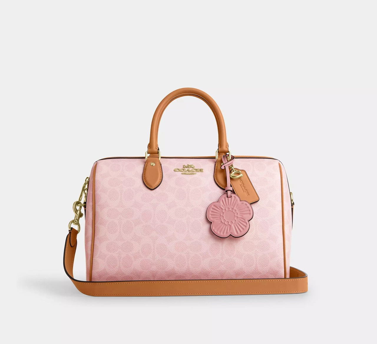 [INCOMING ETA CUBA RAYA] COACH Rowan Large Satchel Bag In Signature Canvas With Charms in Powder Pink (CEA19)