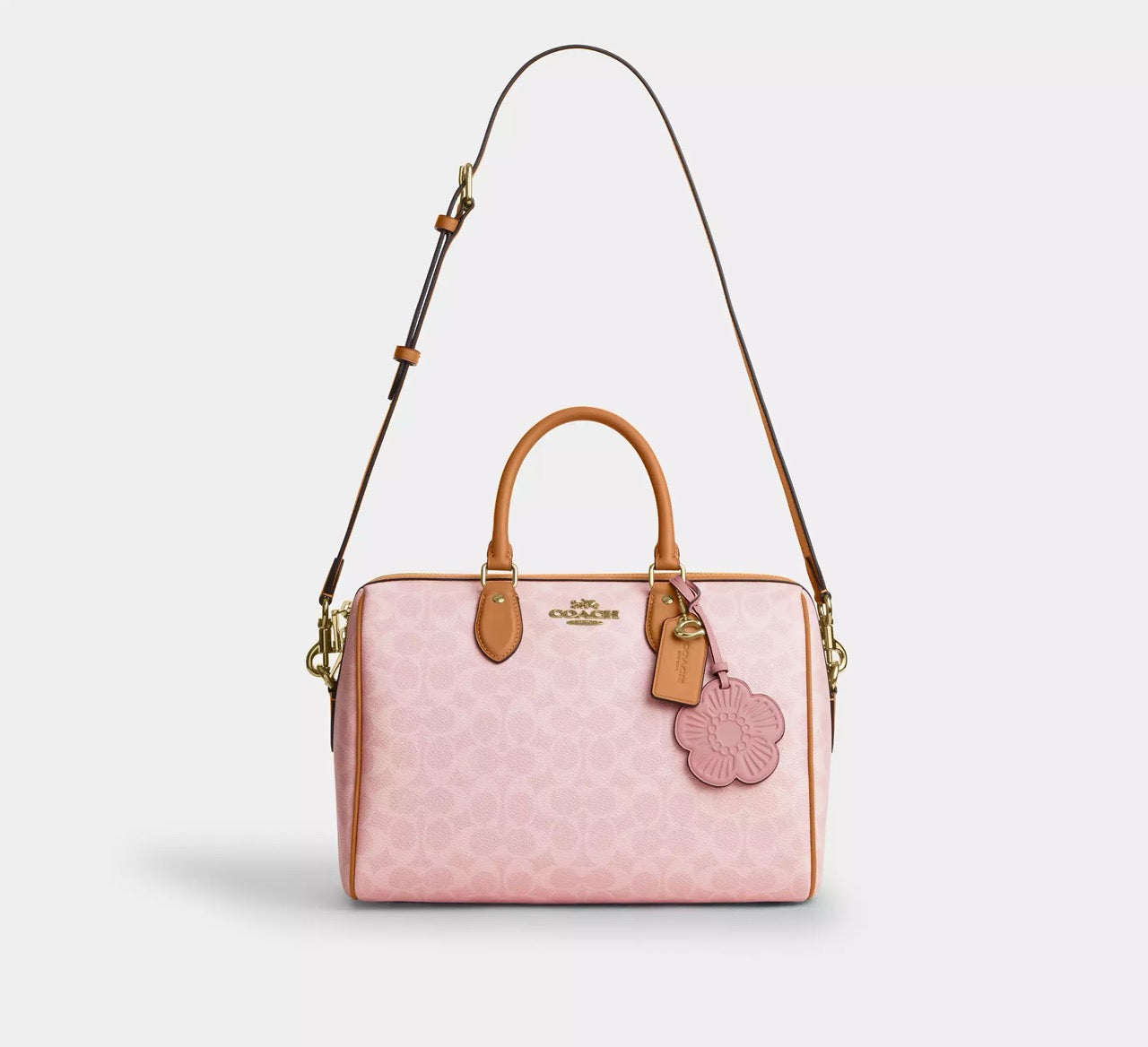 [INCOMING ETA CUBA RAYA] COACH Rowan Large Satchel Bag In Signature Canvas With Charms in Powder Pink (CEA19)