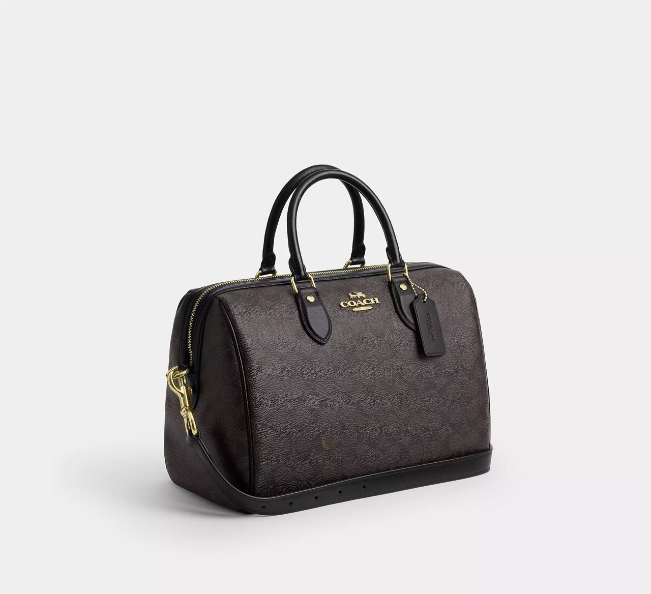 [INCOMING ETA 30 DAYS] COACH Rowan Large Satchel Bag In Signature Canvas in Walnut/Black (CEY74)