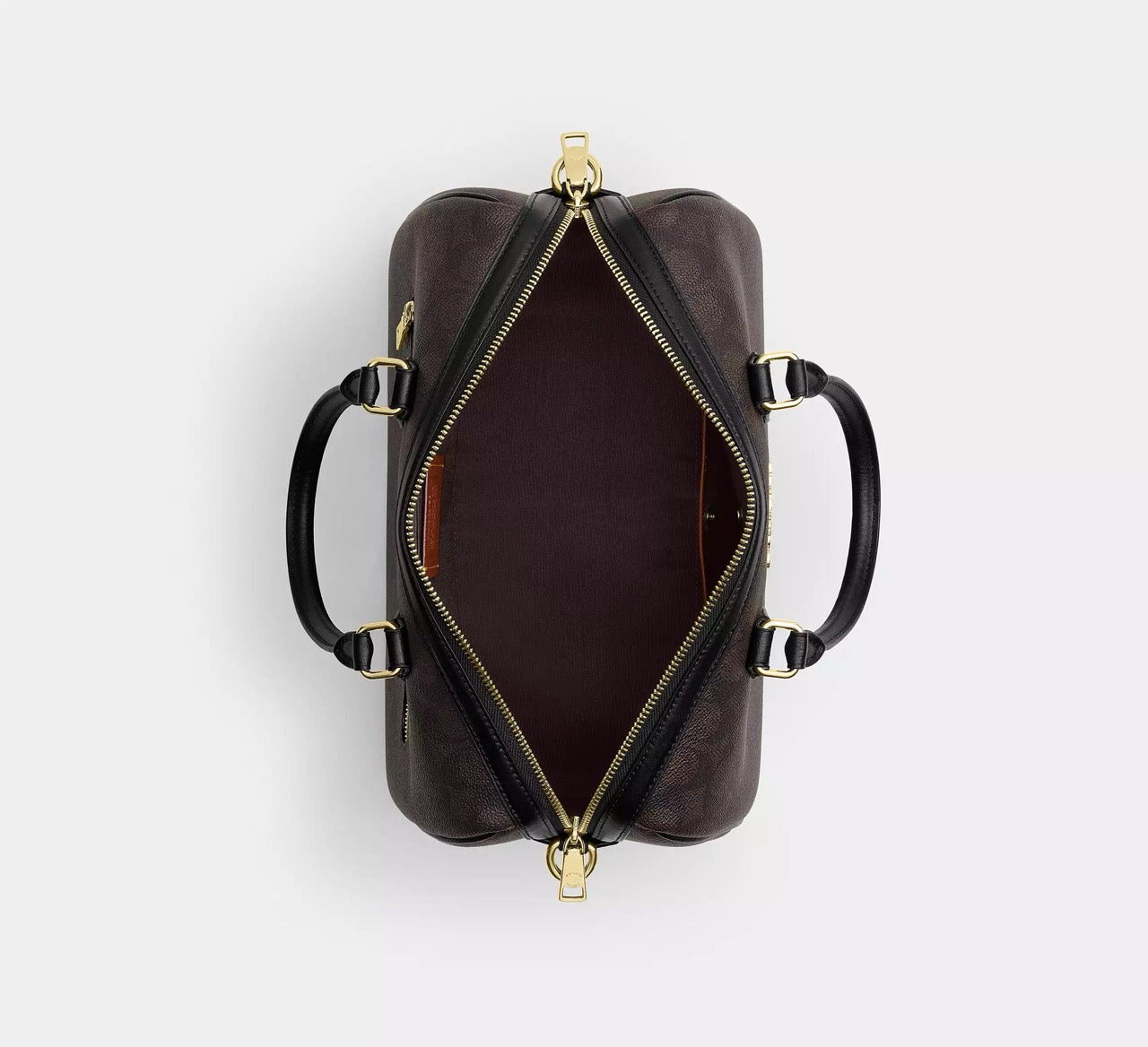 [INCOMING ETA 30 DAYS] COACH Rowan Large Satchel Bag In Signature Canvas in Walnut/Black (CEY74)