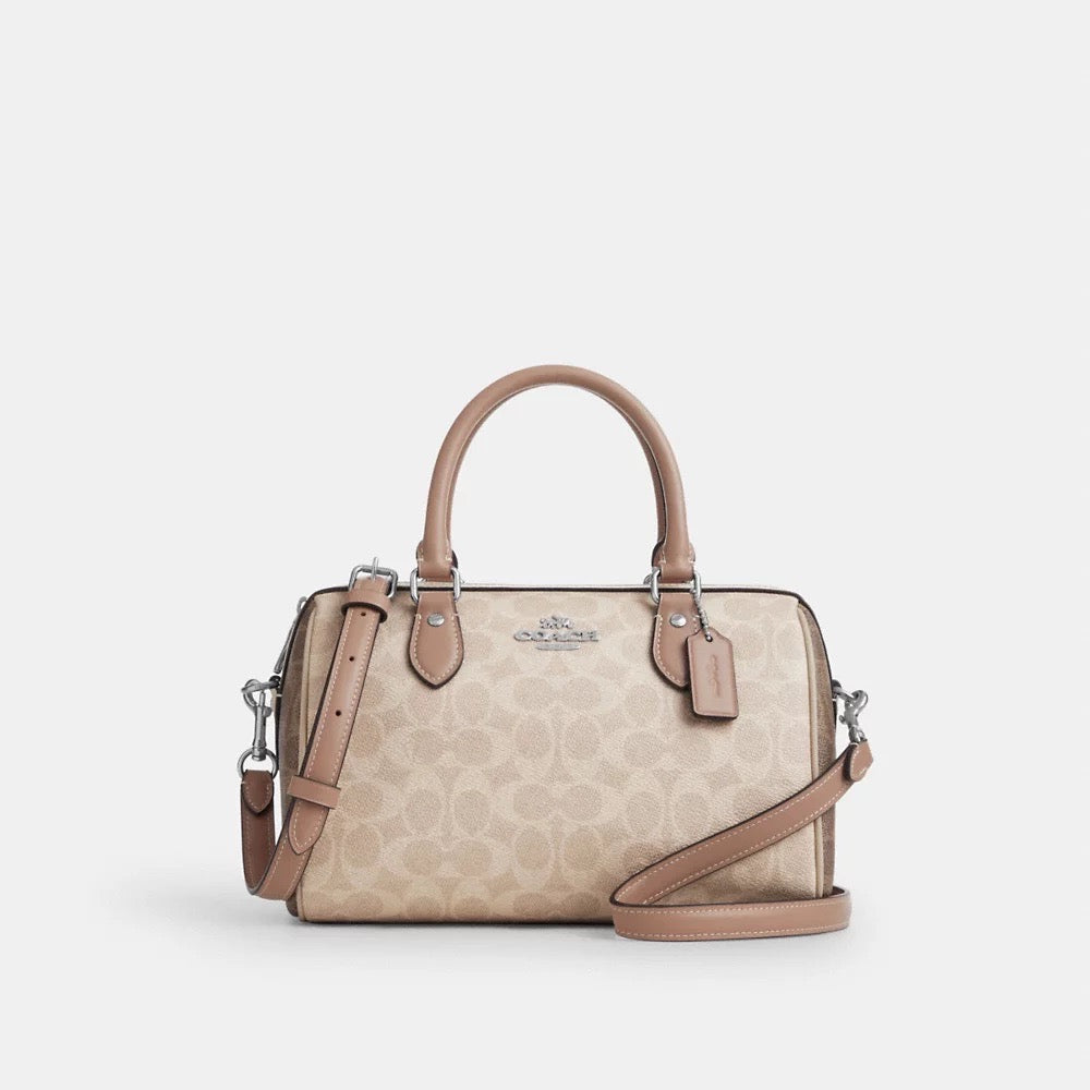 [INCOMING ETA 30 DAYS] COACH Rowan Satchel Bag In Blocked Signature Canvas in Sand Taupe Multi (CW377)