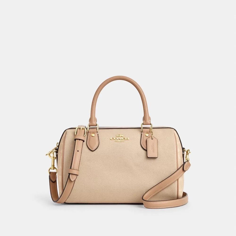 [SPECIAL DEAL][INCOMING ETA 30 DAYS] COACH Rowan Satchel Bag In Colorblock in Dark Natural Multi (CAK58)