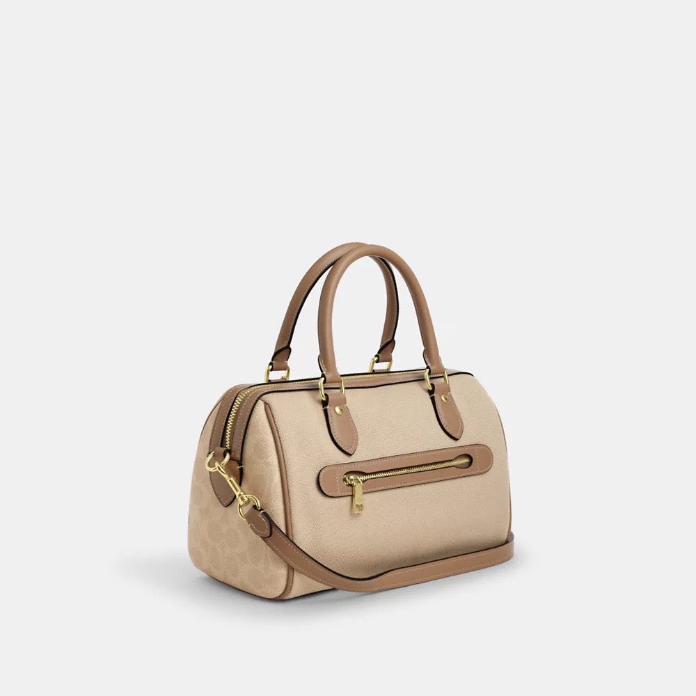[SPECIAL DEAL][INCOMING ETA 30 DAYS] COACH Rowan Satchel Bag In Colorblock in Dark Natural Multi (CAK58)